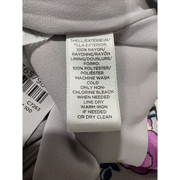 LOFT Skirt Size 10 Floral Faux Wrap Grey Purple NEW NWT - Picture 6 of 7